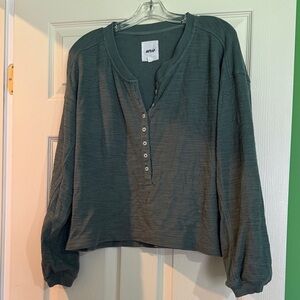 SALE🌼aerie Olive Green Long Sleeve Henley Top